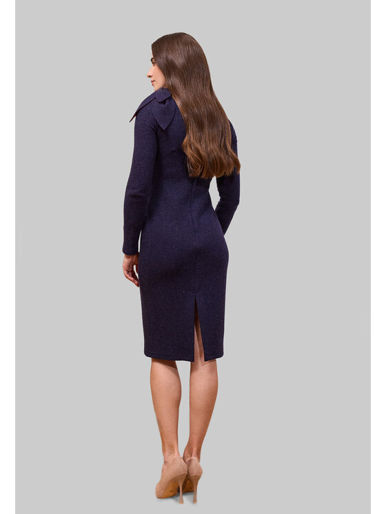 Kasia Zapała Kasia Zapała Sukienka codzienna Martha Granatowy Slim Fit