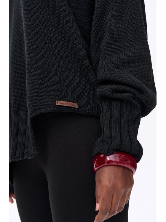 blue shadow blue shadow Sweter Bocq Czarny Regular Fit