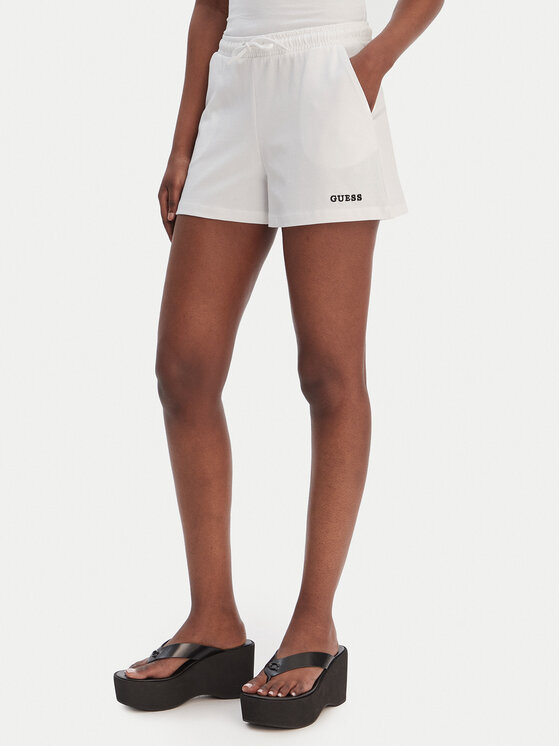 Guess Guess Sportovní kraťasy E6GD01 KCRZ1 Bílá Relaxed Fit