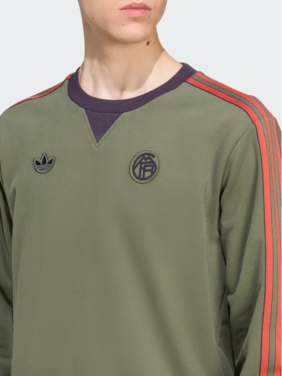 adidas adidas Bluza FC Bayern Terrace Icons Zielony ciemny Regular Fit