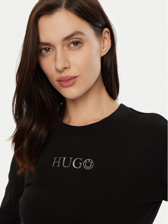 HUGO HUGO Majica Della 50537288 Crna Slim Fit