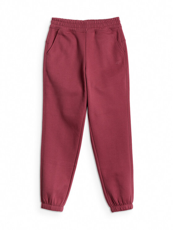 4F 4F Spodnie dresowe BASIC+ Bordowy Regular Fit