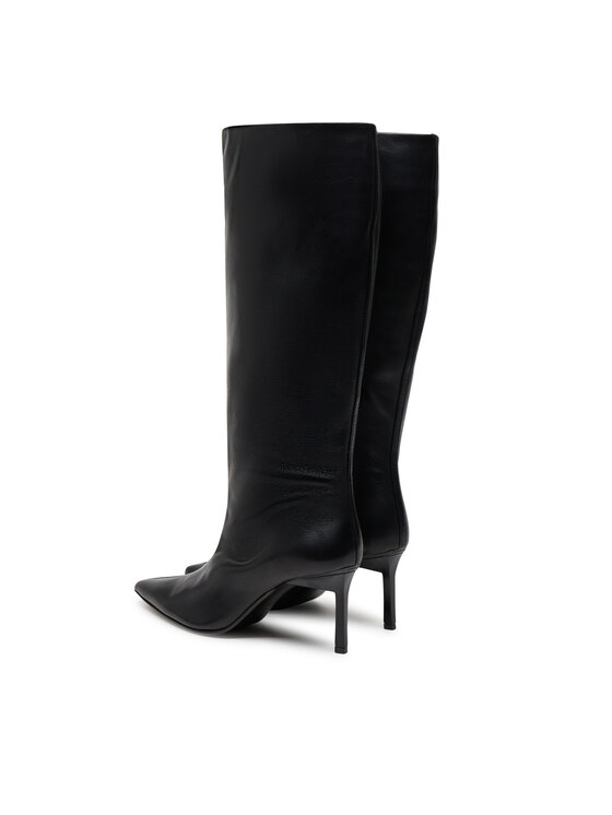 Calvin Klein Calvin Klein Ratsasaapad Heel Knee Boot 70 Lth HW0HW02162 Must