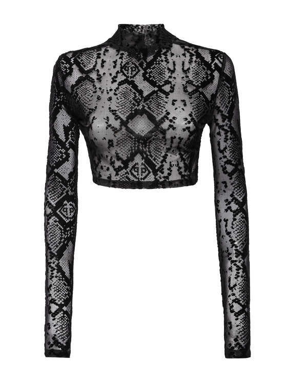 PHILIPP PLEIN PHILIPP PLEIN Blúzka 5631 Čierna Cropped Fit