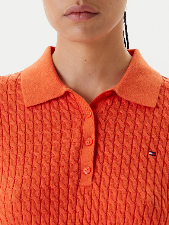 Tommy Hilfiger Tommy Hilfiger Polo särk Fine WW0WW41474 Oranž Regular Fit
