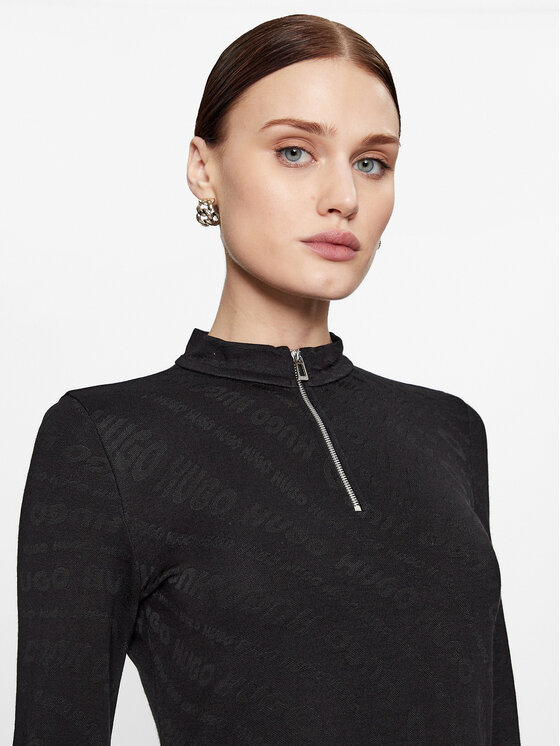 HUGO Hugo Úpletové šaty Nessira 50500061 Černá Regular Fit