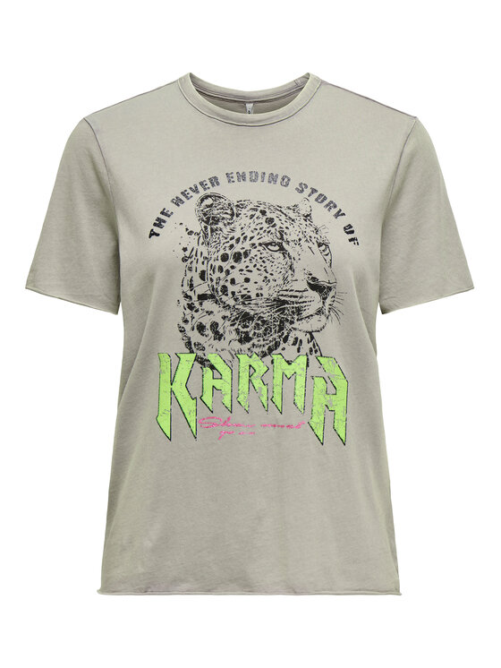 ONLY ONLY T-Shirt Lucy 15307412 Szary Regular Fit