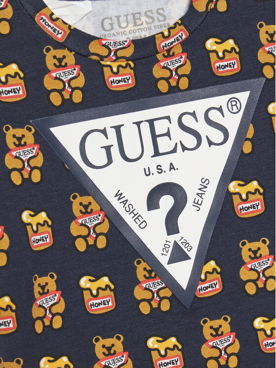 Guess Guess Tričko H1YT00 K6YW1 Čierna Regular Fit