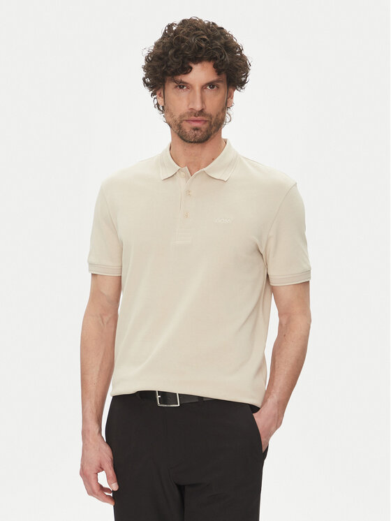 Męskie Polo BOSS, Rozmiar XL, Beżowe, Paddy 50469055