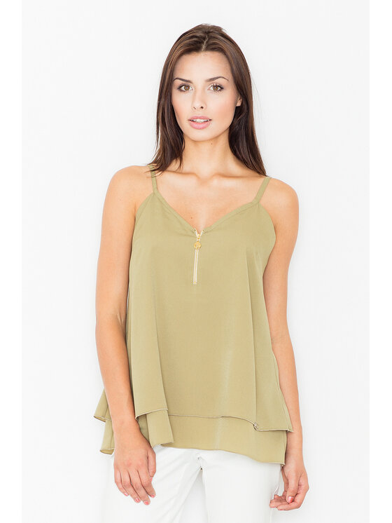 FIGL FIGL Μπλουζάκι M481 Χακί Regular Fit