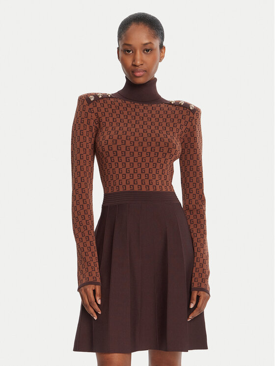 Gaudi Gaudi Плетена рокля 521FD13004 Кафяв Regular Fit