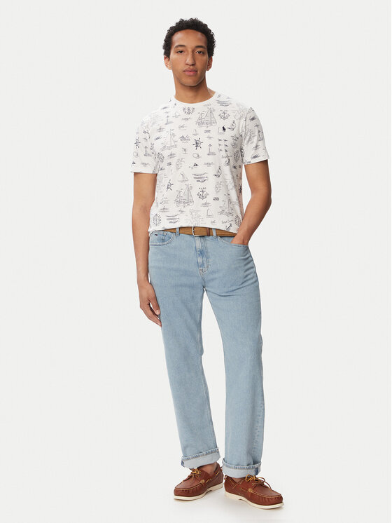 Polo Ralph Lauren Polo Ralph Lauren Marškinėliai 710B21924001 Balta Custom Slim Fit