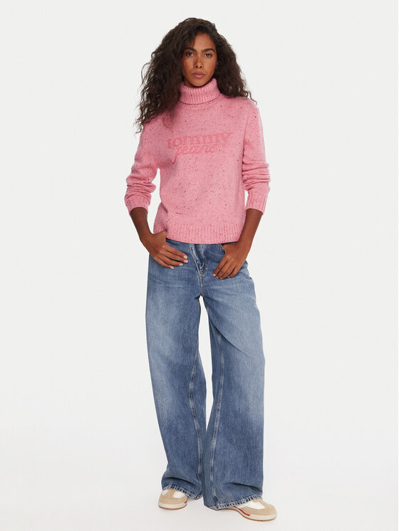 Tommy Jeans Tommy Jeans Rollkragenpullover DW0DW21687 Rosa Relaxed Fit
