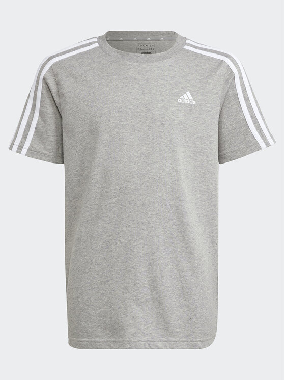 adidas T-krekls Essentials 3-Stripes Cotton T-Shirt IB1669 Pelēks Regular Fit