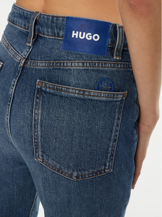 HUGO HUGO Jeansy Noe_B 50520614 Modrá Mom Fit