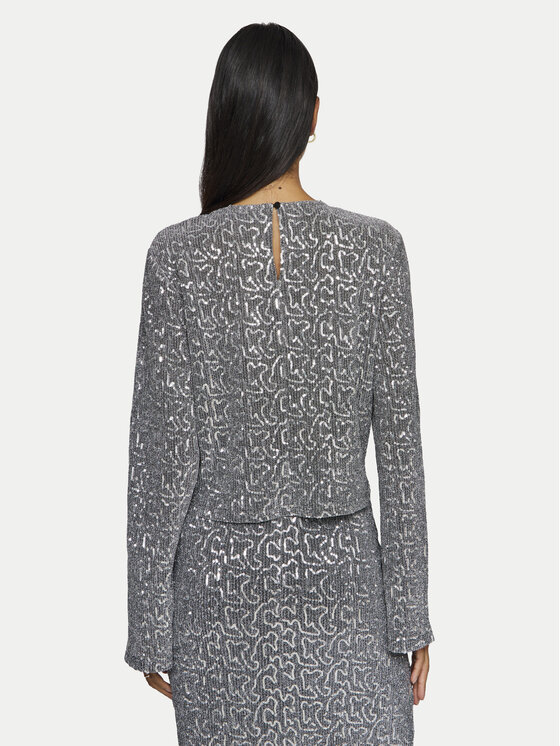 Vila Vila Bluse Sanadu 14101727 Silberfarben Regular Fit