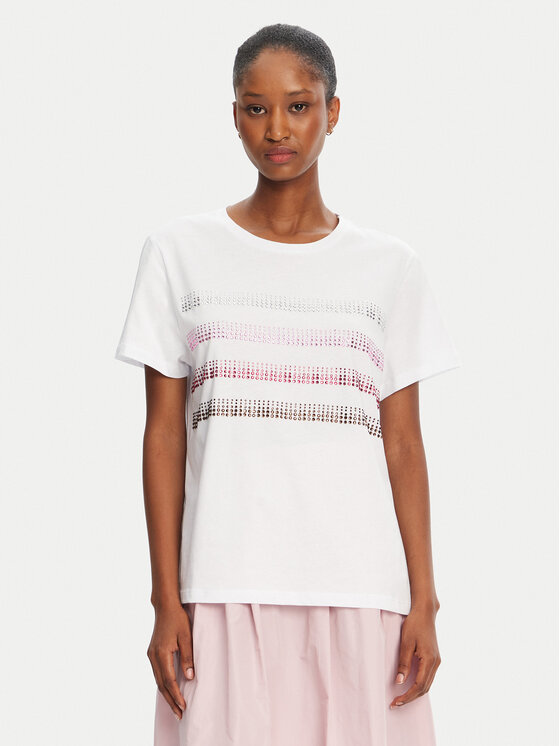 Marella Marella Tricou Foglia 2515971042 Alb Regular Fit