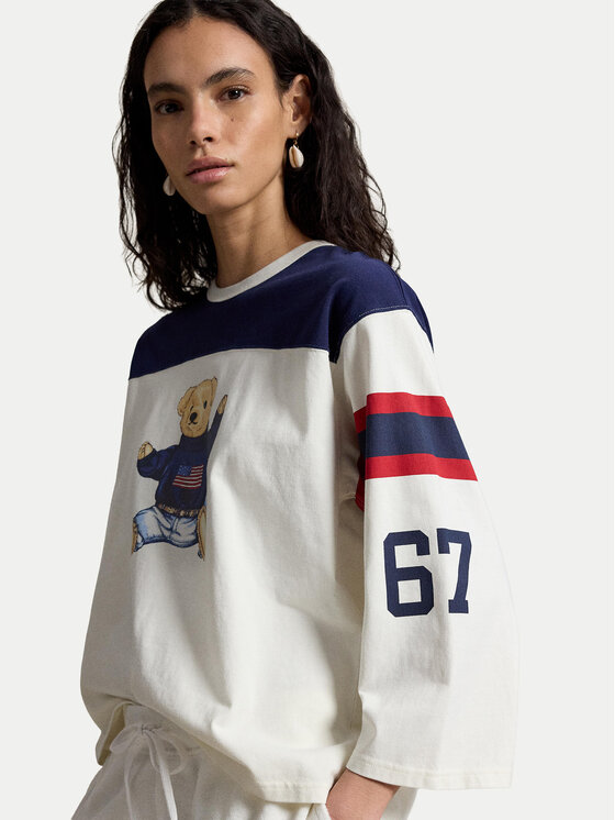 Polo Ralph Lauren Polo Ralph Lauren Μπλουζάκι 211A12714001 Κρεμ Oversize