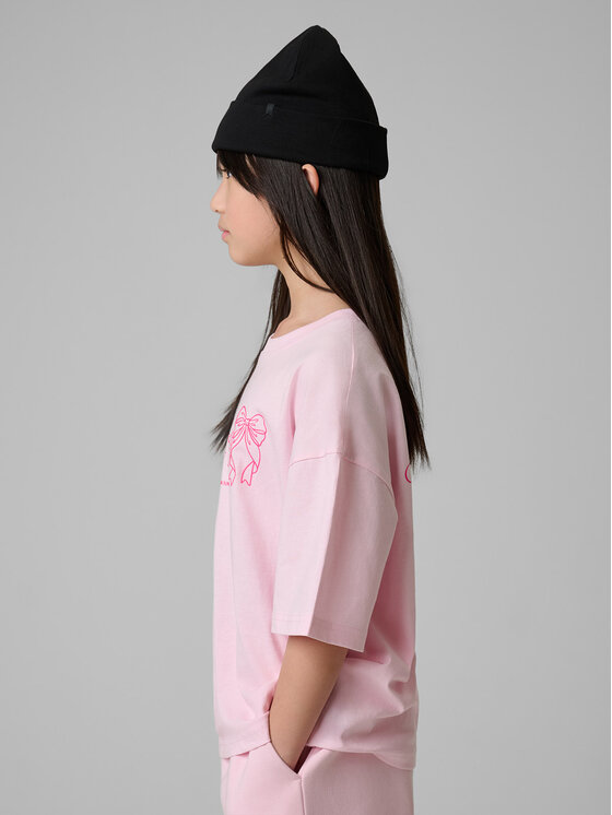 4F 4F T-Shirt BOW MOTION Różowy jasny Loose Fit