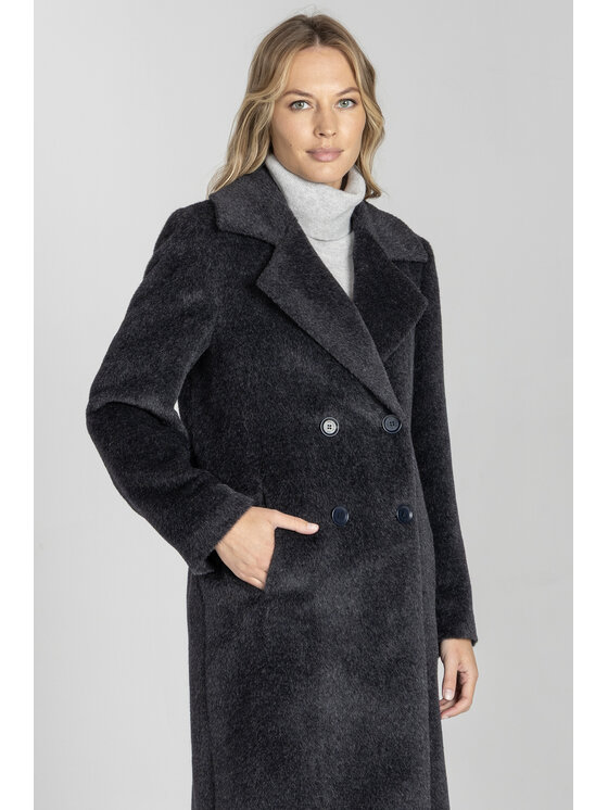 Deni Cler Milano Deni Cler Milano Płaszcz W-DC-8054-E5-H2-88-1 Szary Regular Fit