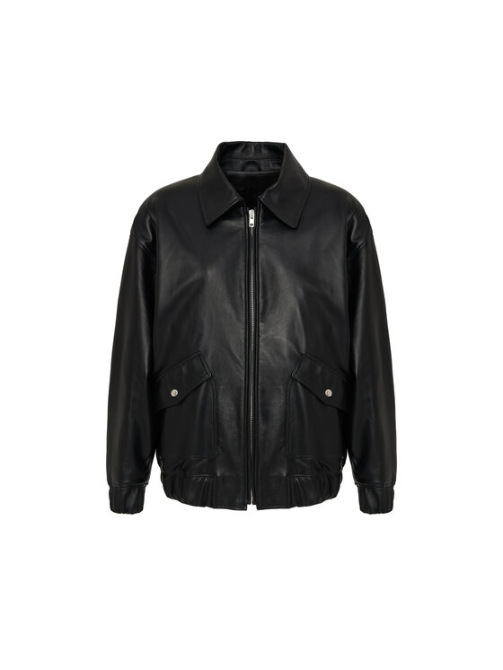 Mimika Mimika Kurtka skórzana Rumor bomber n^3 wersja oversize Czarny Oversize