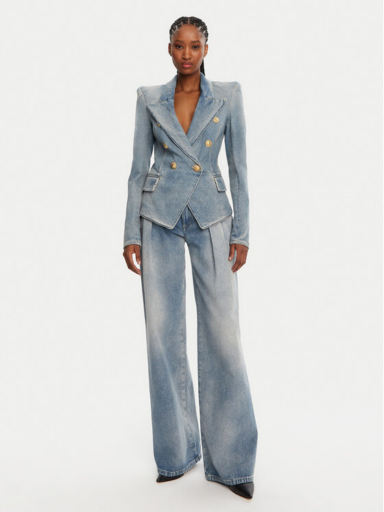 Balmain Balmain Marynarka DF0SI509DF17 Niebieski Regular Fit