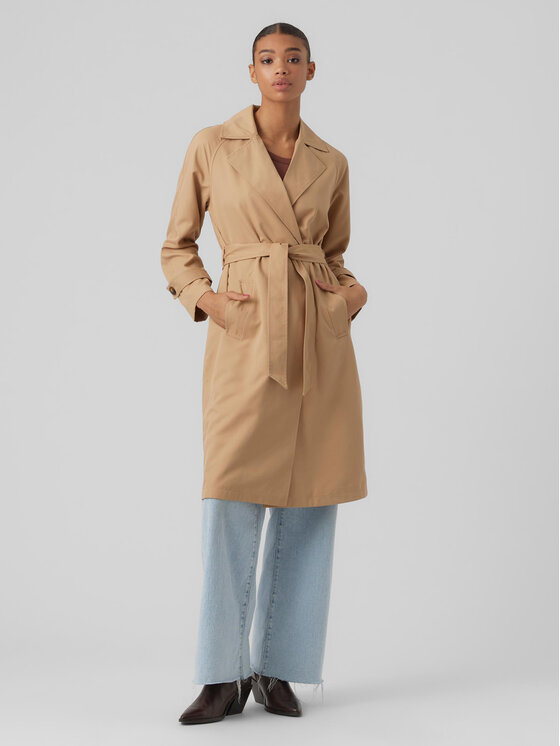 Vero Moda Trenčkot Lou 10257581 Béžová Regular Fit