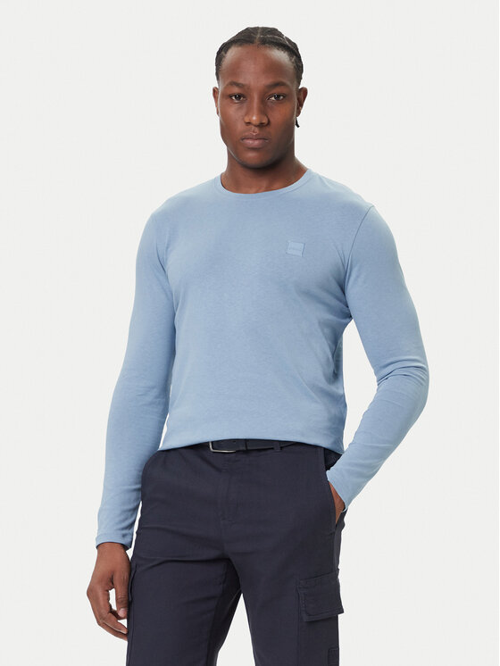 BOSS BOSS Longsleeve krekls Tacks 50512111 Gaiši zils Regular Fit