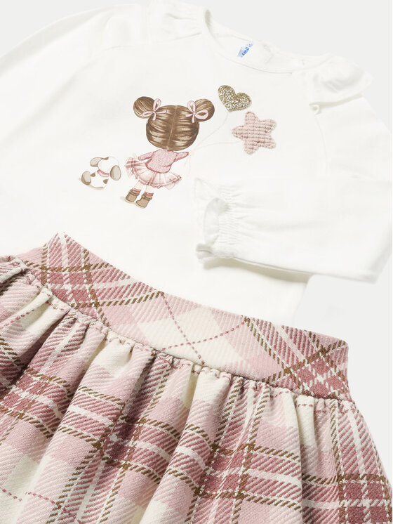 Mayoral Mayoral Completo maglietta e gonna 2927 Rosa Regular Fit