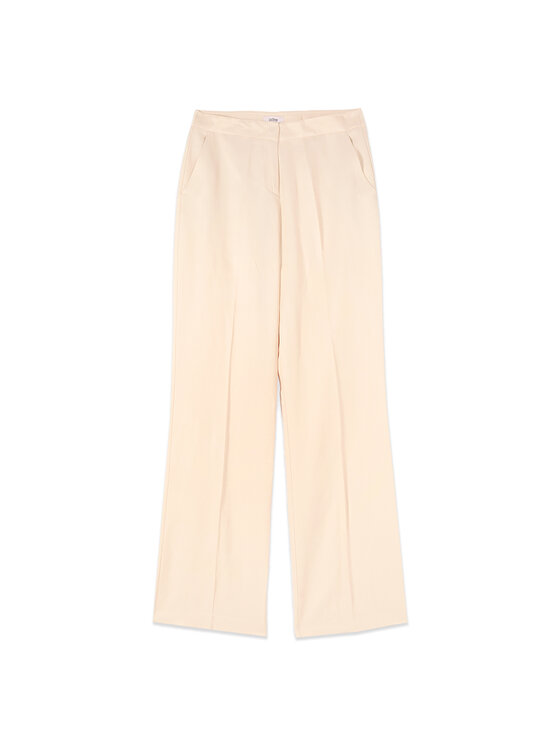 Oltre Oltre Spodnie materiałowe P075R008999N002 Kremowy Flared Fit