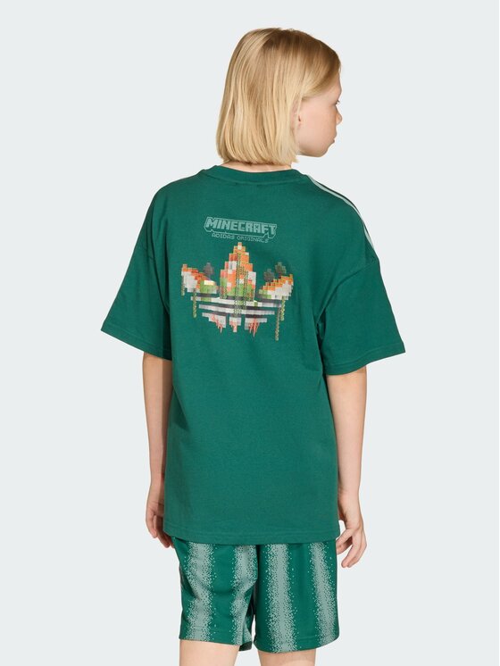 adidas adidas T-Shirt Minecraft Zielony Loose Fit