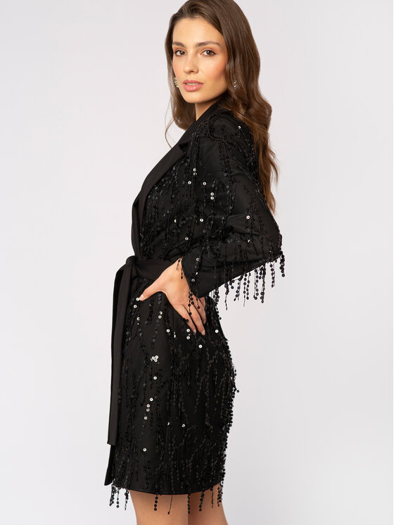 LIDIA KALITA LIDIA KALITA Sukienka koktajlowa Perlage Czarny Feminine Fit