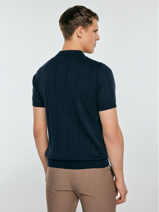 BIG STAR BIG STAR Sweter MATISON Granatowy Basic Fit