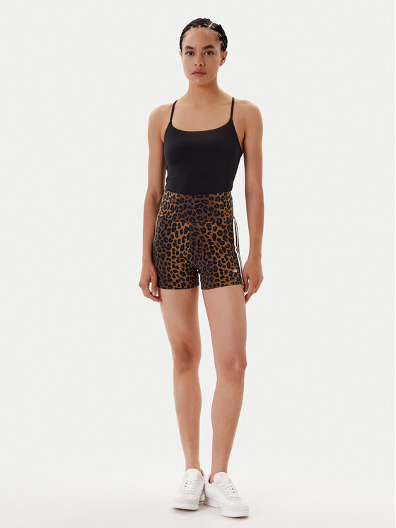 adidas Pantaloni scurți ciclism Leopard JW7306 Maro Slim Fit