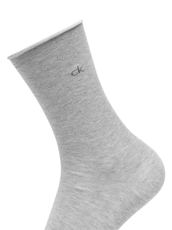 Calvin Klein Calvin Klein Комплект 3 чифта дълги чорапи дамски 701234368 Сив