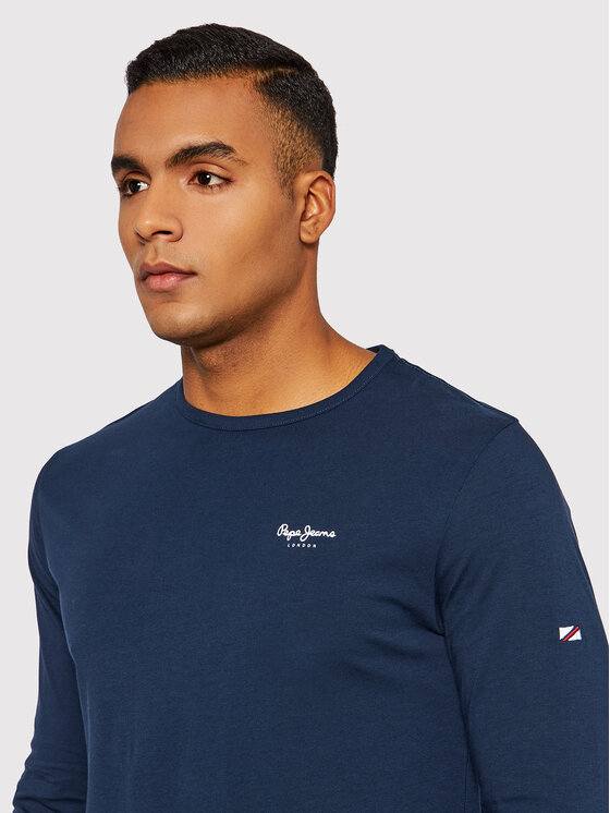 Pepe Jeans Pepe Jeans Longsleeve Original Basic 2 PM508211 Granatowy Slim Fit