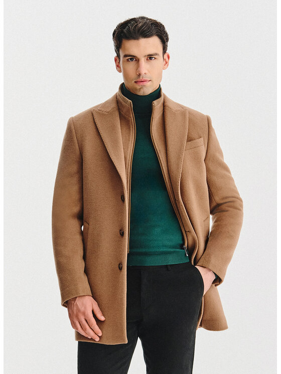 Pako Lorente Pako Lorente Płaszcz zimowy P25WF-7X-018 Beżowy Classic Fit
