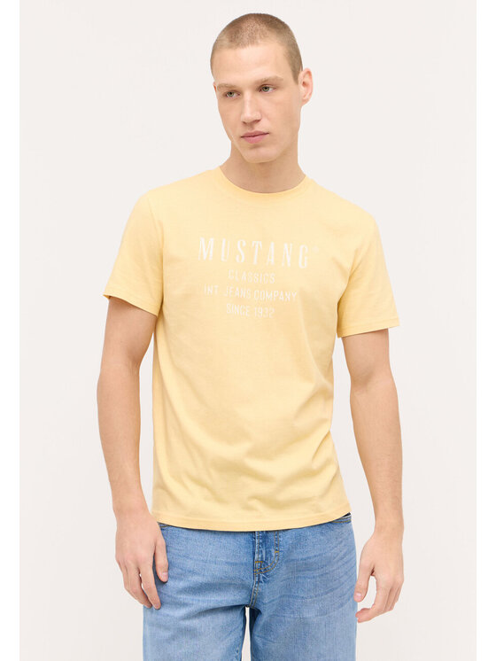 Mustang Mustang T-Shirt AUSTIN Żółty Regular Fit