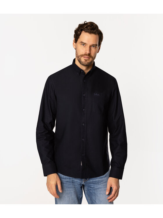 Lee Cooper Lee Cooper Koszula LARS OXFORD Granatowy Regular Fit