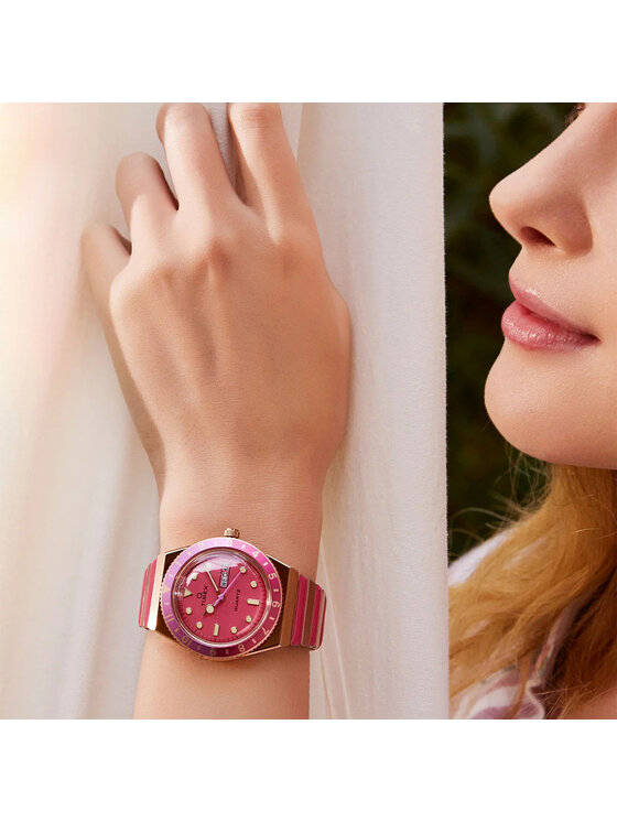 Timex Timex Zegarek TW2W41000 Różowe złoto