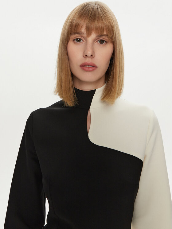 Simona Corsellini Simona Corsellini Rochie cocktail A24CPAB016 Negru Relaxed Fit