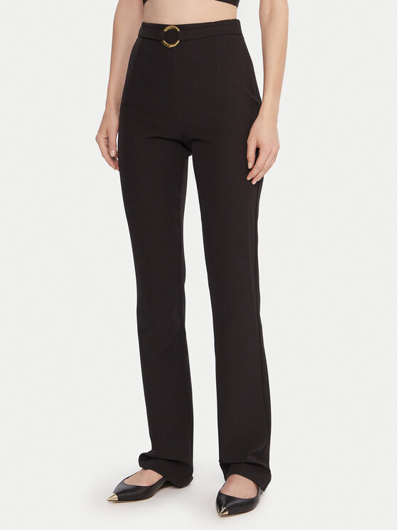 Just Cavalli Just Cavalli Штани з тканини 79PAA131 N0626 Чорний Flare Fit