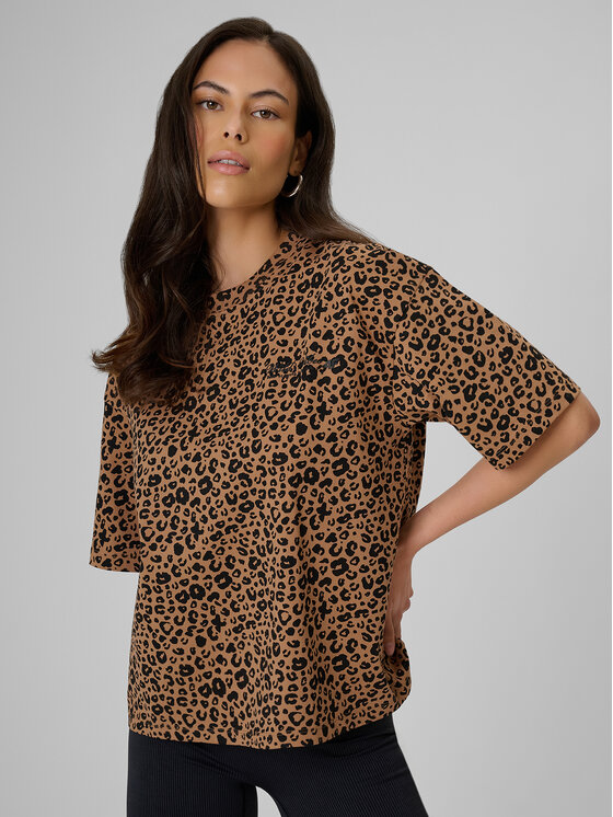 4F 4F T-Shirt ESSENTIAL Brązowy jasny Loose Fit