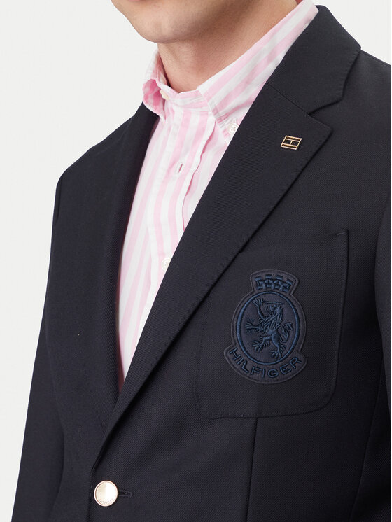 Tommy Hilfiger Tommy Hilfiger Sako Pennu Crest Club MW0MW41807 Tmavomodrá Slim Fit
