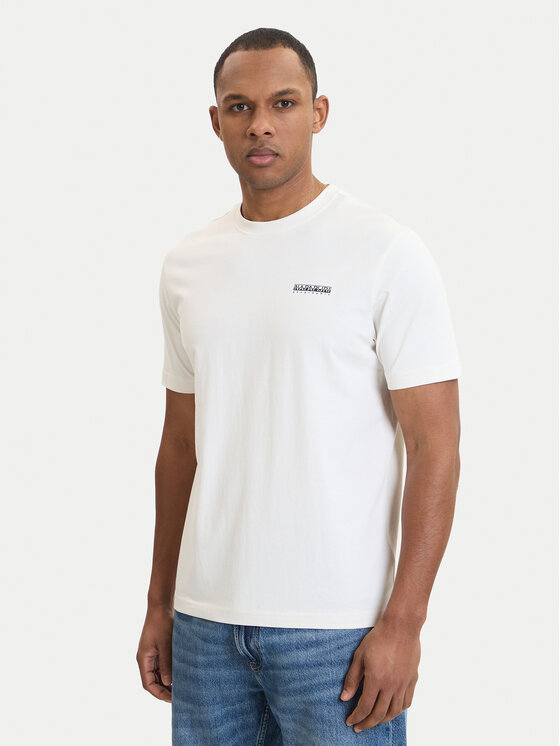 Napapijri Napapijri Tričko S-Flint NP0A4FZZ Écru Regular Fit