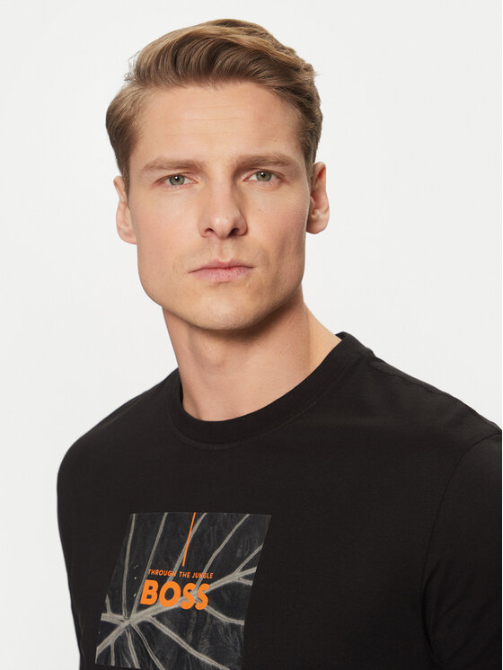 BOSS BOSS Marškinėliai Injungle 50535112 Juoda Regular Fit