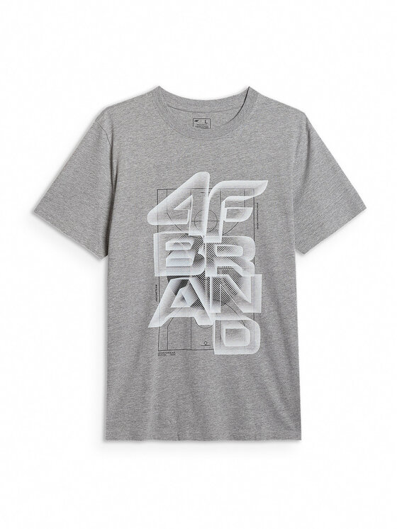 4F 4F T-Shirt WINTER CODE Szary jasny Regular Fit