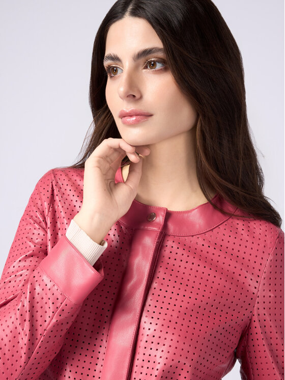 Oltre Oltre Giacca in similpelle R355R102172N006 Rosso Cropp Fit