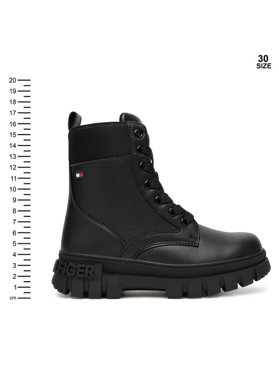 Tommy Hilfiger Tommy Hilfiger Žygio batai Lace-Up Bootie T3A5-34046-1695 S Juoda
