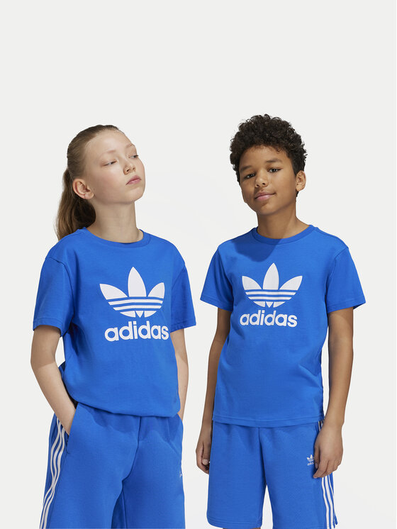 adidas T-Shirt - Kinderkleidung, Größe 13_14Y Blau adicolor Trefoil IY7425